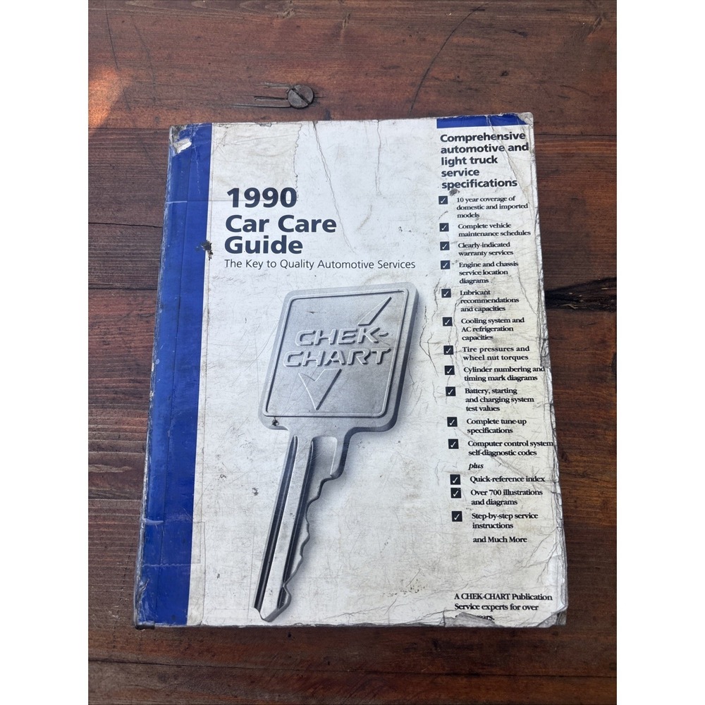 VTG 1990 Chek-Chart Car Care Guide Service Specs Chilton Manual